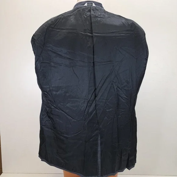 Joseph Feiss Mens 50R Blue Silk Wool Plaid Suit Jacket Blazer Windowpane